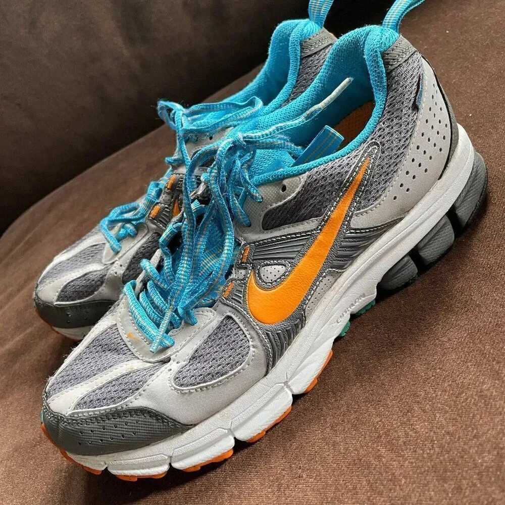 Nike Pegasus 27 Trail Sneaker Woman’s Size 7 Gray Turquoise Orange 407902-002